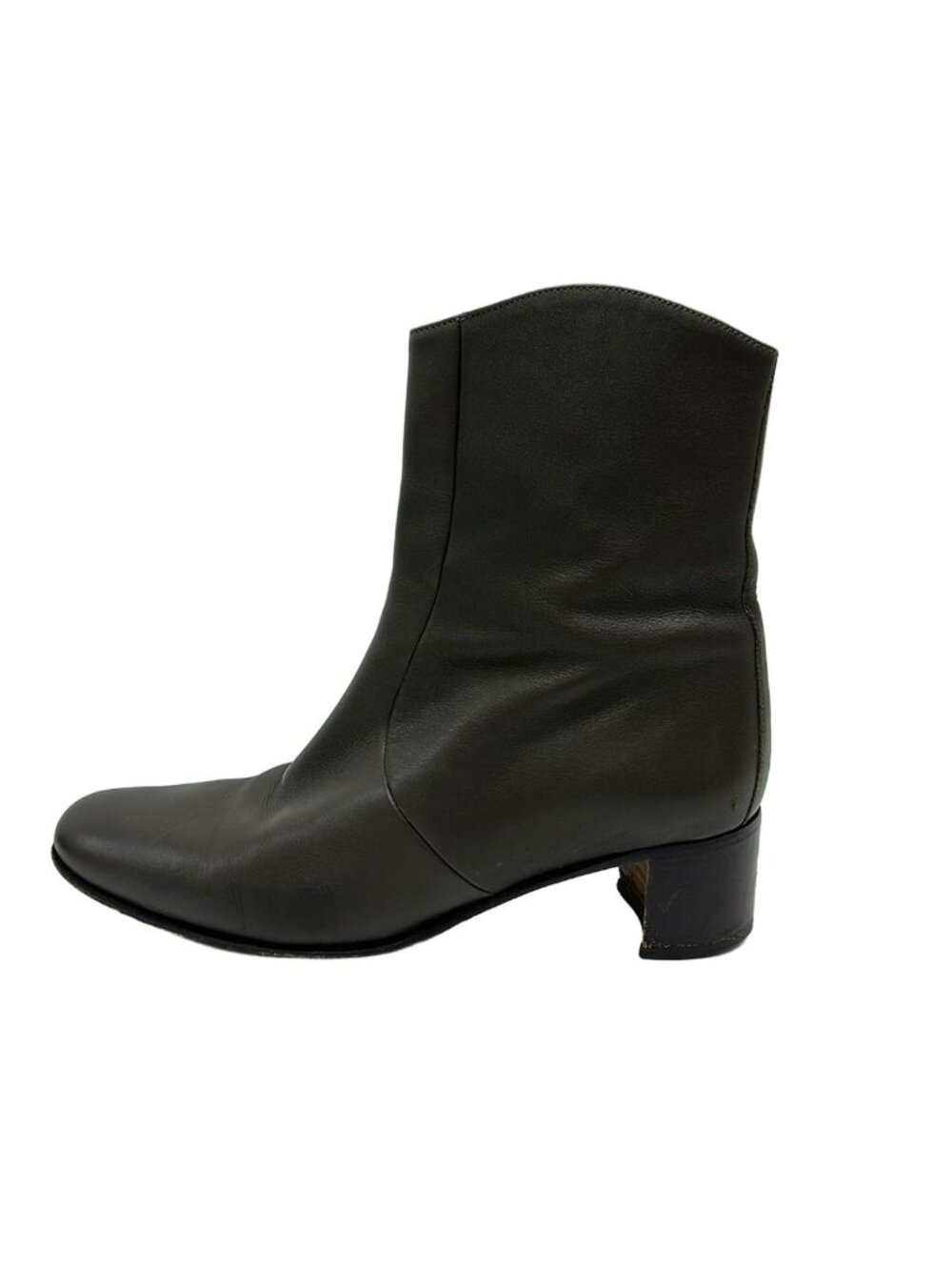 Hermes Short Boots Dark Gray Leather